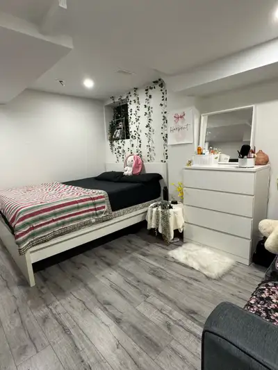 Available 1 April *2 Bedroom Basement for Rent –one bedroom available big room.( couples . Boys. Pri...