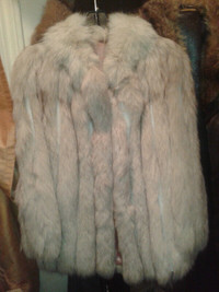 (2) SAGA Arctic White Fox Fur Coat