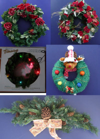 Variety of Artificial Christmas Wreathes or A Swag