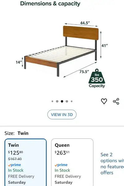 Selling zinus twin bed frame, View more