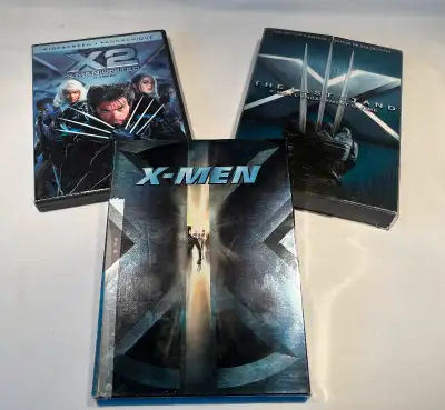 This X-Men DVD lot includes the original first three x-men movies ( X-Men, X2, and X-Men: The Last S...