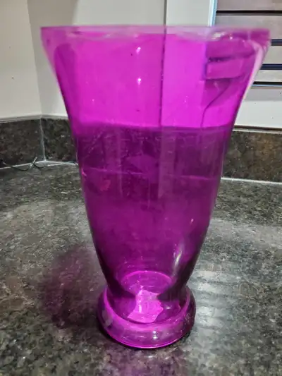 Purple glass vase, View more