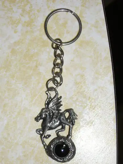 Dragon and Pegasus keychains, zipper pull, key ring, View more