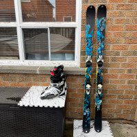 170 twin tips ski with boots 