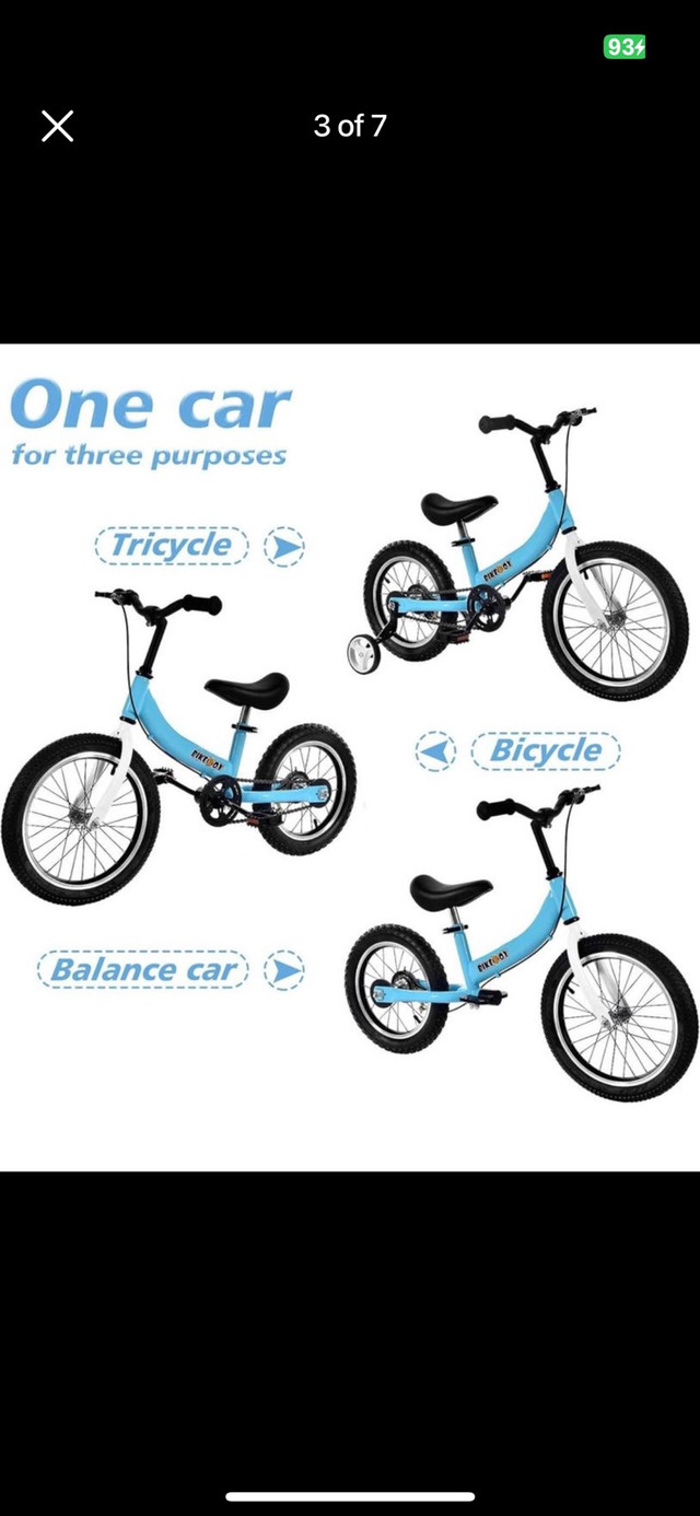 14 “ BIKEBOY Balance Bike 2 in 1,The Dual Use of a Kids Balance  in Kids in Hamilton - Image 3
