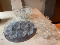 Vintage Punch Bowl with 12 matching cups