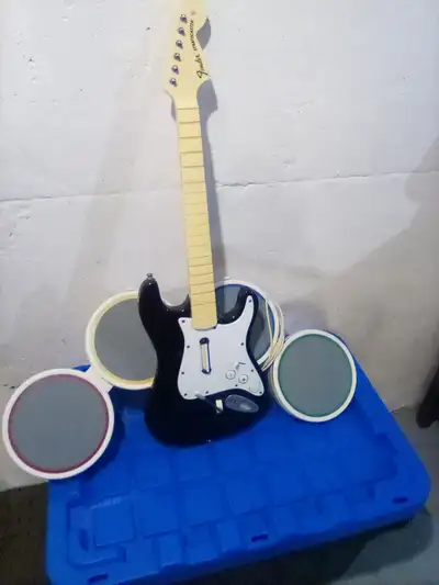 Original Nintendo Wii Fender Guitar and Drum Set, View more