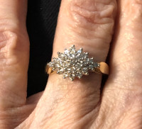 Diamond Cluster 14k Gold Ring BNWP Mothers Day Special $1800