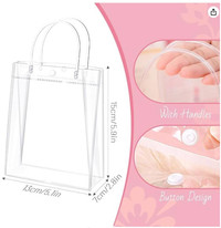 Clear Plastic Gift Bags with Handles, New, 20Pcs