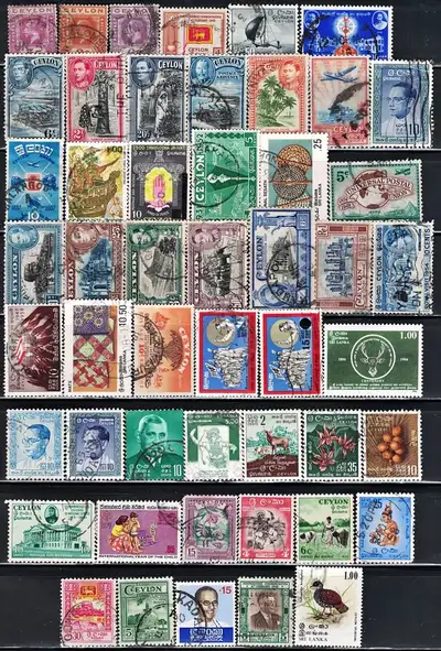  Sri Lanka (Ceylon) Stamps [#50 Total], View more