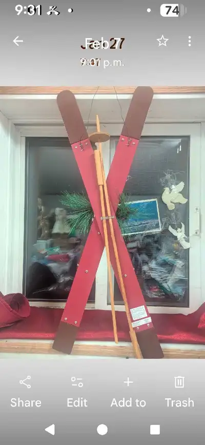 Beautiful Ski hanging ornament, View more