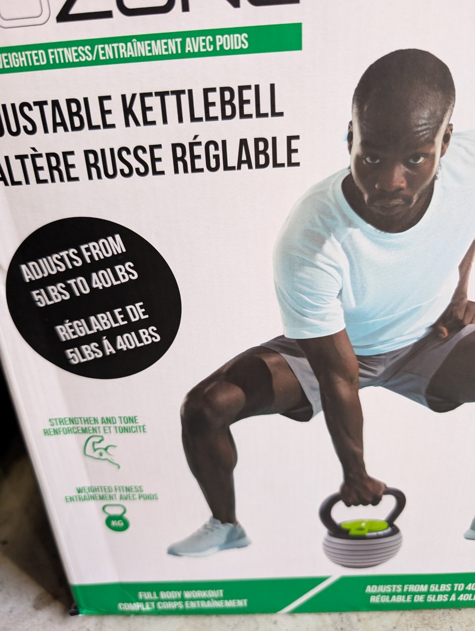 New in Box GoZone Adjustable Kettlebell 5lb to 40lbs Weights | Exercise ...