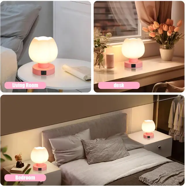 2 Pack Touch Bedside Lamps 3 Way Dimmable E26 Table Lamp White G in Indoor Lighting & Fans in Oshawa / Durham Region - Image 9