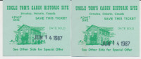 Uncle Tom's Cabin Historic Site 1987 Tickets-Dresden-Ontario CDN