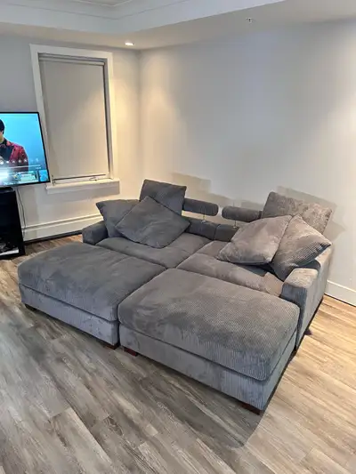 Arzuaga 4 - Piece Corduroy Sectional Wayfair Couch (Pickup Only), View more