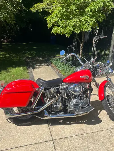 58’ Panhead with narrow glide front end and 12” apes. Super “E” carb with12v electric start and four...
