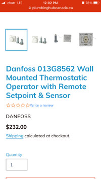 Danfoss thermostat and valve body for sale