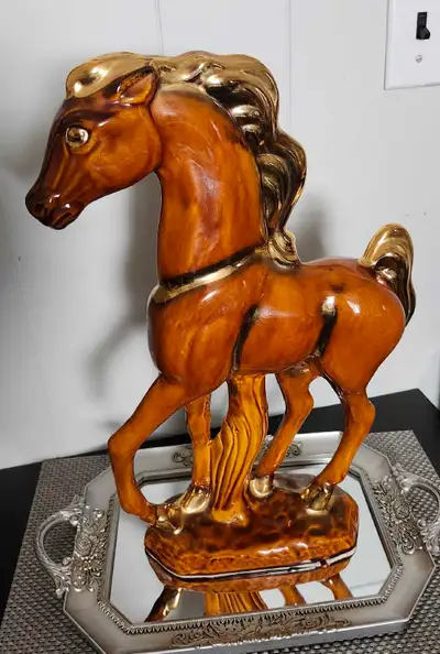 California Gold Dripped Horse Statue "Rare", View more
