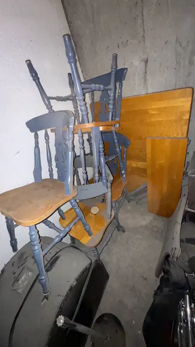 1990s Hardwood Maple Table and 6 Chairs, View more