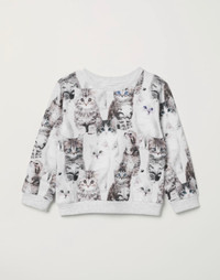 H&M sweatshirt light grey cats