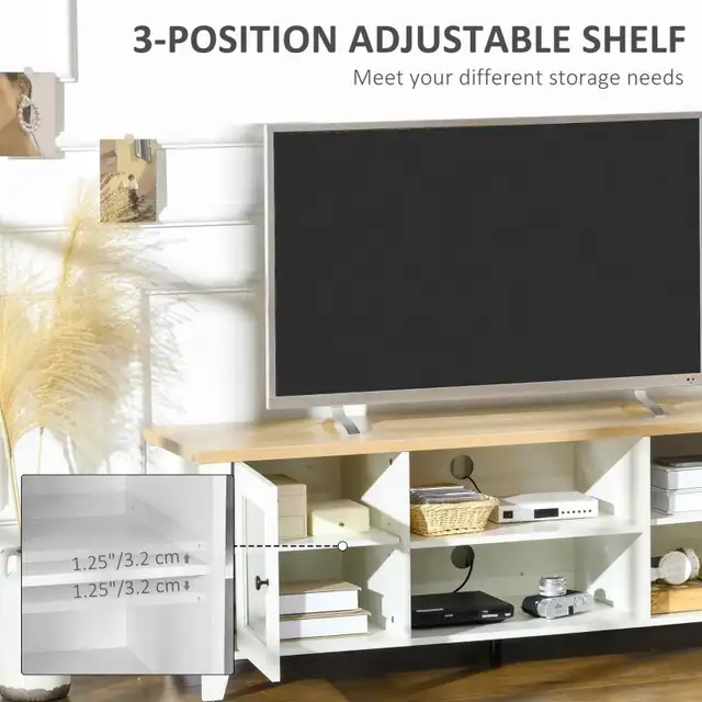 Wood TV cabinet, Fireplace TV Stand for TVs up to 60"  in TV Tables & Entertainment Units in Markham / York Region - Image 6