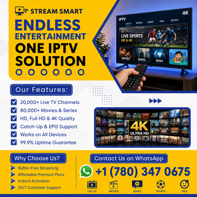 All In One 4K TV subscription - Buffer Free servers, View more