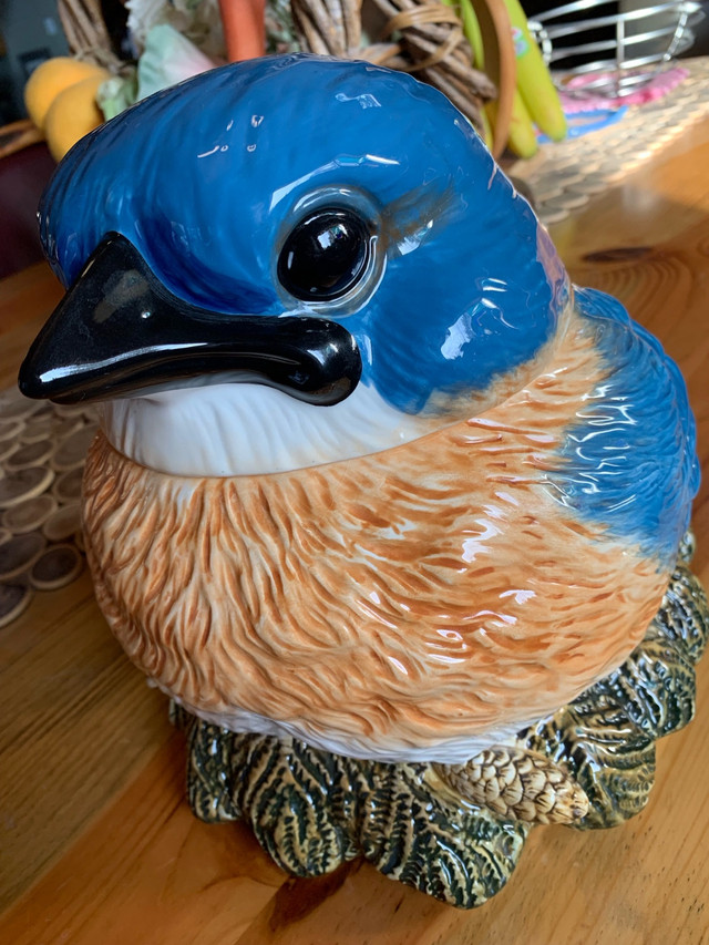 Fat Bluebird Cookie Jar by Big Sky Carvers in Kitchen & Dining Wares in Kamloops - Image 2