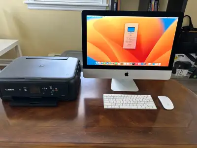 2017 8GB iMac in excellent condition. Includes Apple keyboard, Apple mouse and Canon TS5120 wifi pri...