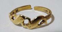 10K gold TOE RING dolphins VINTAGE sea life