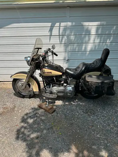 Low miles on rebuilt motor Original saddle bags Electric start and kick start Lots of spare parts In...