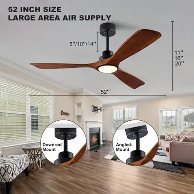BvenuBigLite Outdoor Ceiling Fan with Light: 52 Inch 3 Blade Out, View more