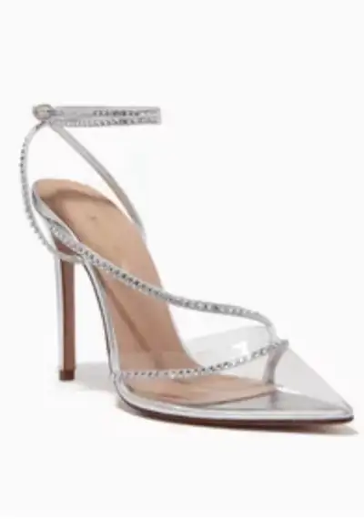 ANDREA WAZEN Silver Crystal DASSY SUNSET PVC AnkleWrap Shoes 8.5, View more