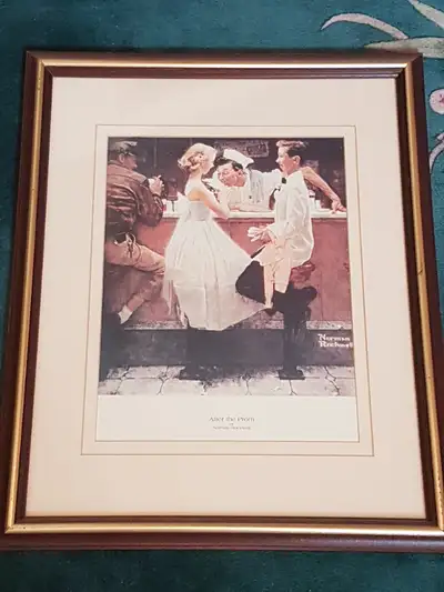 Set of 3 framed Norman Rockwell restaurant themed prints. Approximately 16" x 20" Check out my other...