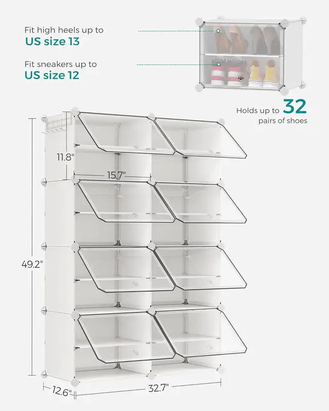 SONGMICS 8-Tier Shoe Rack Organizer in Storage & Organization in Oshawa / Durham Region - Image 4
