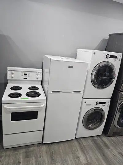 apartment size 24 w fridge stove washer electric dryer set , View more