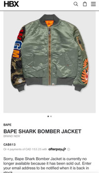 BAPE bark bomer jacket OBO 