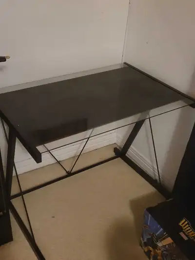 Giantex Glass Top Computer Desk, Home Office Modern Stylish Writ, View more