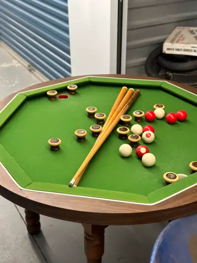 This used Bumper Table offers a unique twist on traditional billiards, perfect for family fun! This...