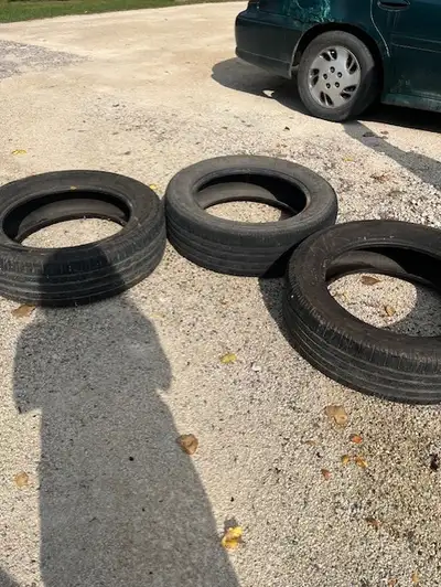 4 Winter tires on steel rims. All hold air, but only one tire is good. Other 3 are bald. Transcona n...