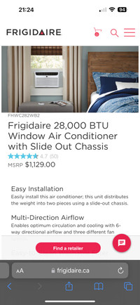 Frigidaire room air conditioner 28000btu