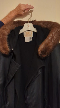 Long fur trim coat