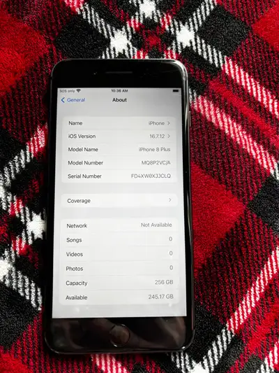 iPhone 8 Plus 256gb. Has a fant scratch on the main screen and a minor crack on the back which doesn...