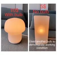 Two IKEA table lamps, one with bulb, one without