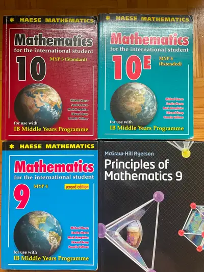 Selling Haese IB Mathematics textbooks in excellent condition: Mathematics 9 MYP 4 (ISBN: 978-1-9219...