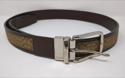Coach Monogram Leather And Fabric Belt, View more
