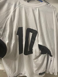 3 x white and black hockey jerseys