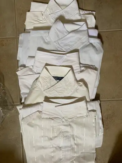 Mens White Shirts : Size 17 - 18 : 6 in total - SHORTS, View more