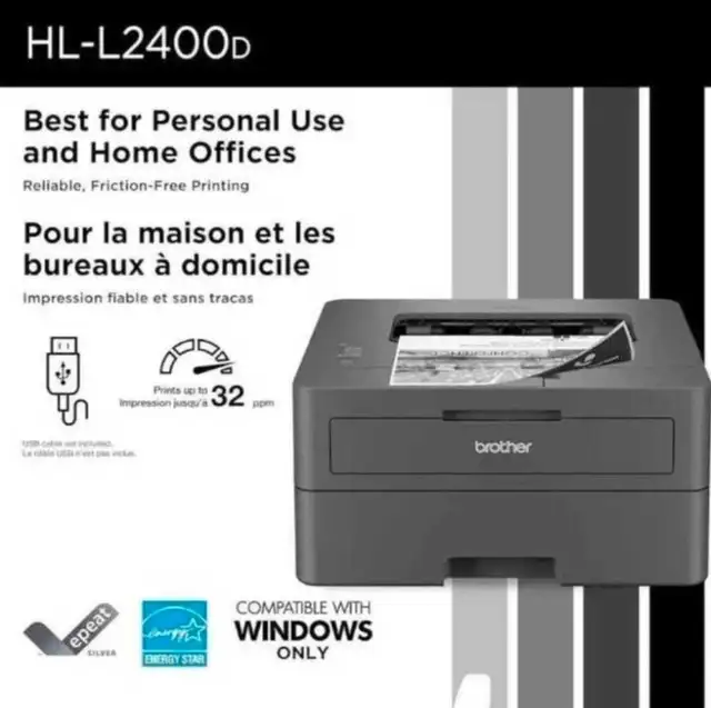Brother HLL2400D Monochrome All-In-One Laser Printer in Printers, Scanners & Fax in Mississauga / Peel Region - Image 6