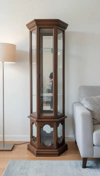 Lighted curio display cabinet, View more