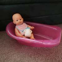 Baby Doll & Toy Bathtub